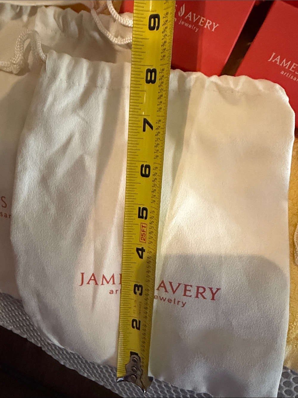 James Avery Red Gift Bags, Boxes, Cream Jewelry Pouches, HUGE LOT. Resellers 👀 - Picture 3 of 4